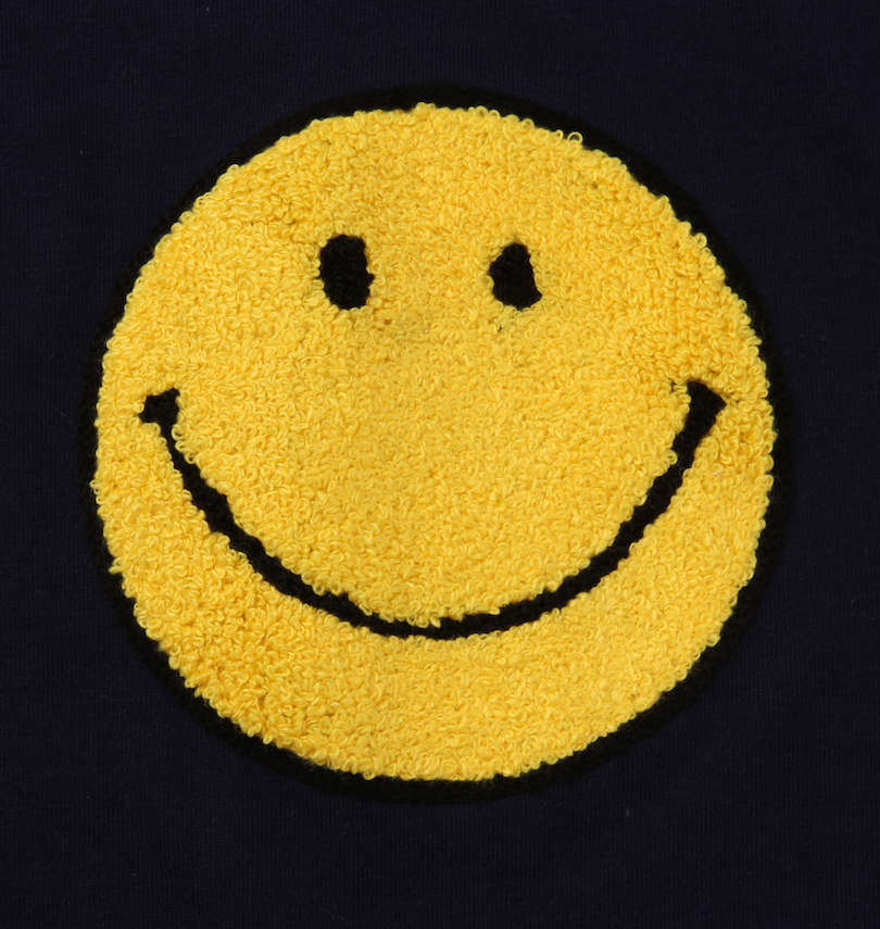 大きいサイズ メンズ SMILEY FACE (スマイリーフェイス) サガラ刺繍半袖Tシャツ 