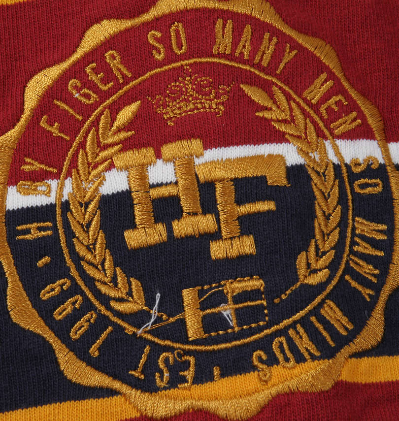 大きいサイズ メンズ H by FIGER (エイチバイフィガー) 長袖ボーダーラガーシャツ 刺繍