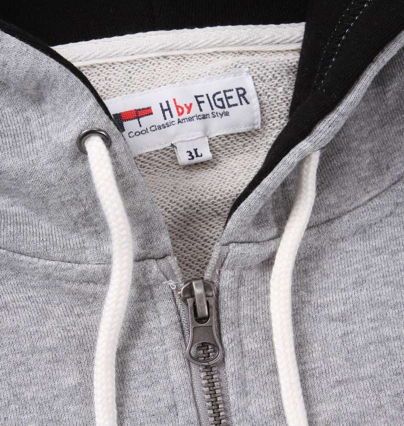 大きいサイズ メンズ H by FIGER (エイチバイフィガー) 裏毛フルジップパーカー 