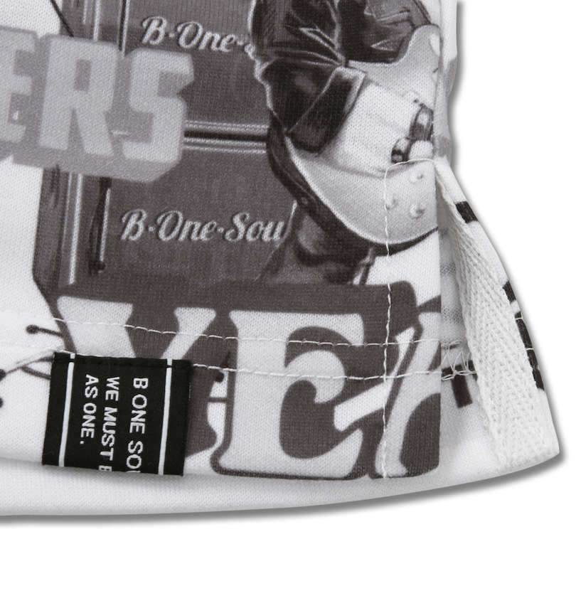 大きいサイズ メンズ b-one-soul (ビーワンソウル) DUCK DUDEオールオーバー半袖プルパーカー 裾サイドスリット