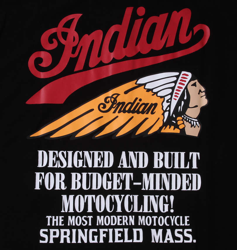 大きいサイズ メンズ INDIAN MOTOCYCLE (インディアンモトサイクル) プリント&刺繍鹿の子半袖ポロシャツ バックプリント