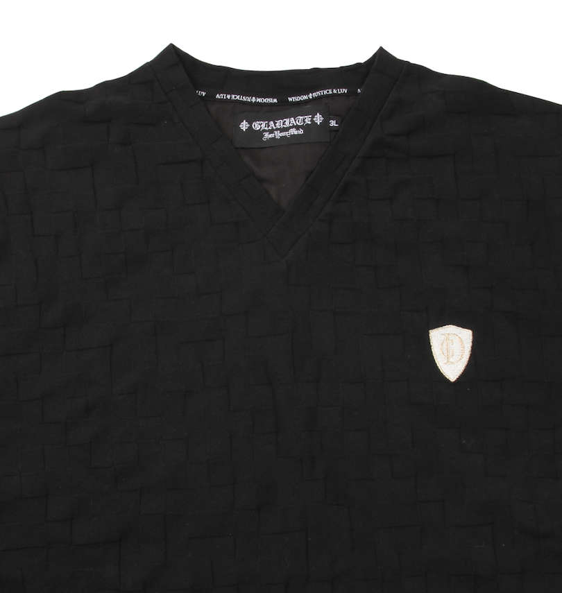 大きいサイズ メンズ GLADIATE (グラディエイト) リンクスジャガード刺繍長袖VTシャツ 