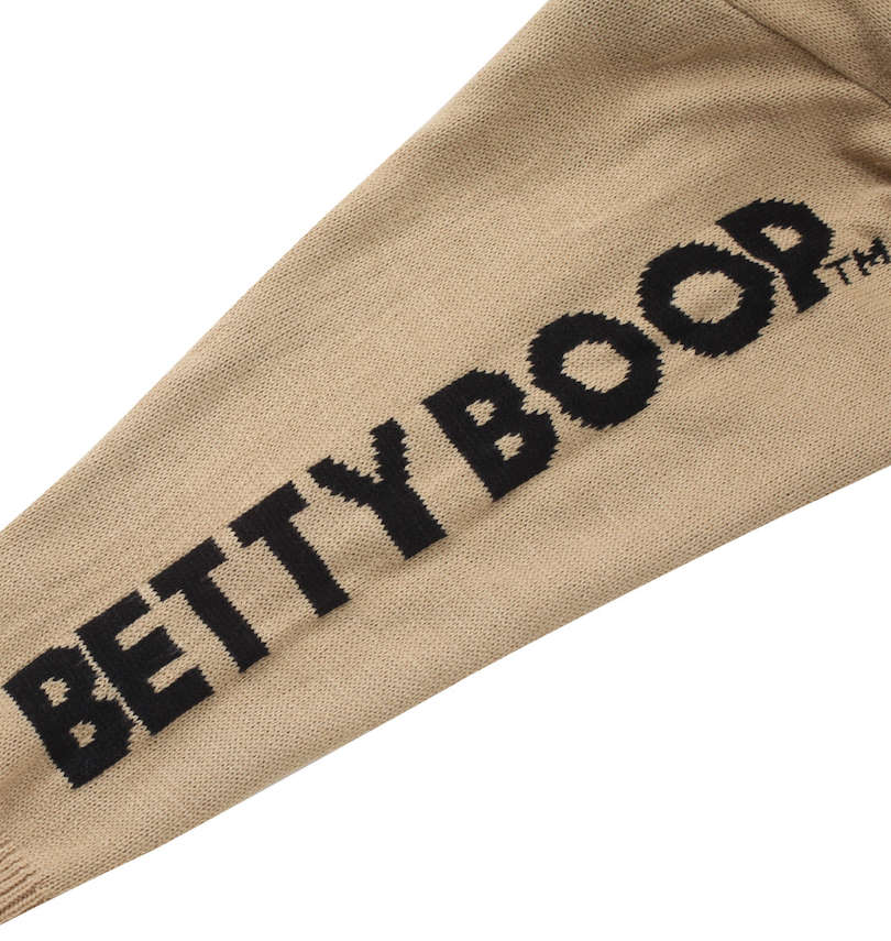 大きいサイズ メンズ BETTY BOOP (ベティ ブープ) 7Gジャガードクルーネックセーター 袖デザイン