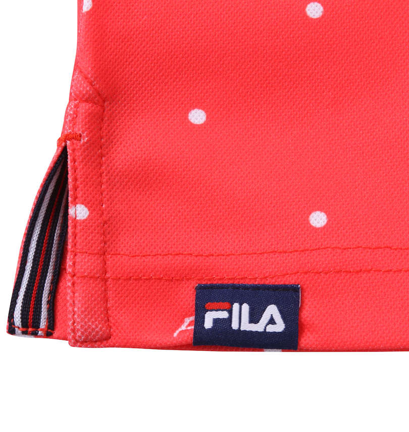 大きいサイズ メンズ FILA GOLF (フィラゴルフ) ドットプリント半袖シャツ 裾サイドスリット・ピスネーム