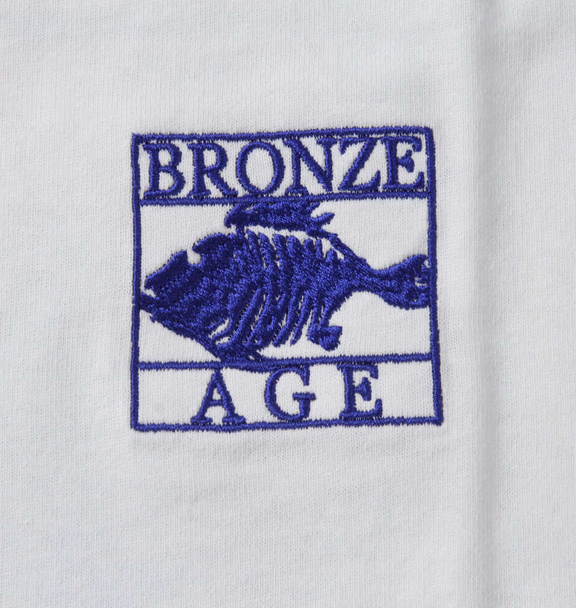 大きいサイズ メンズ BRONZE AGE (ブロンズエイジ) 刺繍&プリント半袖Tシャツ 胸刺繍
