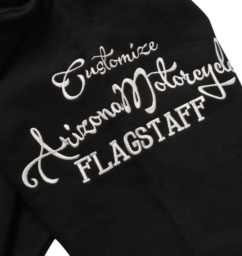 大きいサイズ メンズ FLAGSTAFF×PEANUTS (フラッグスタッフ) スヌーピーコラボフルジップパーカー 袖の刺繍