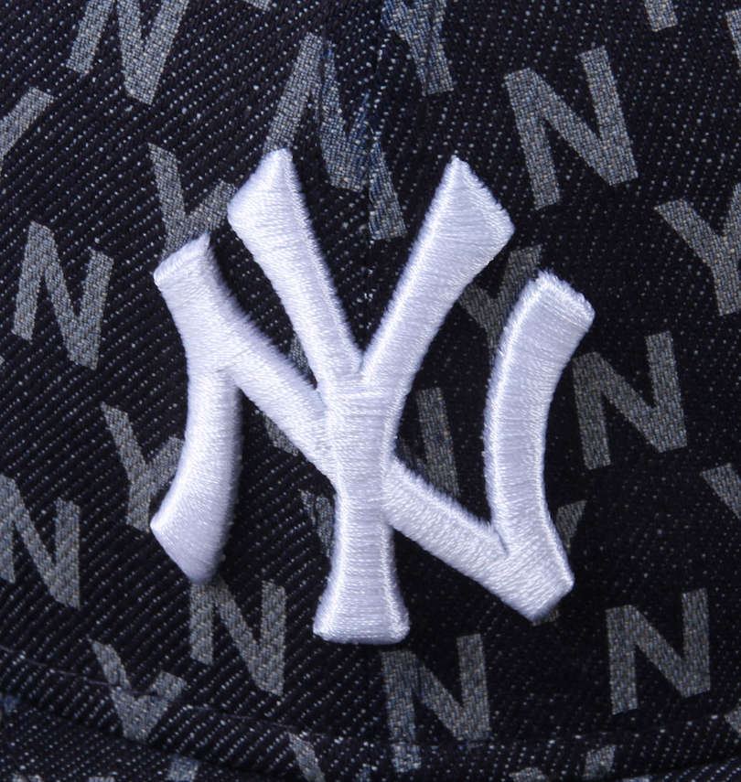 大きいサイズ メンズ NEW ERA (ニューエラ) 59FIFTY®ニューヨーク・ヤンキースDenim Monogramキャップ 刺繍拡大