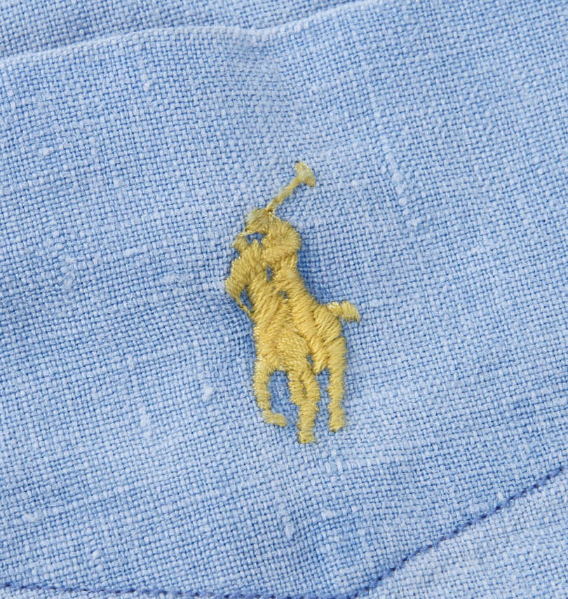 大きいサイズ メンズ RALPH LAUREN (ラルフローレン) リネン長袖シャツ 胸ポケット刺繍