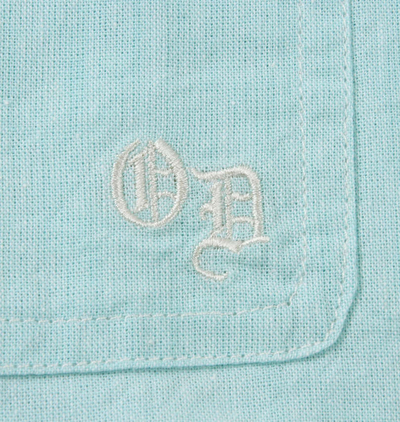 大きいサイズ メンズ OUTDOOR PRODUCTS (アウトドア プロダクツ) 綿麻ダンガリー半袖シャツ 胸ポケット刺繡