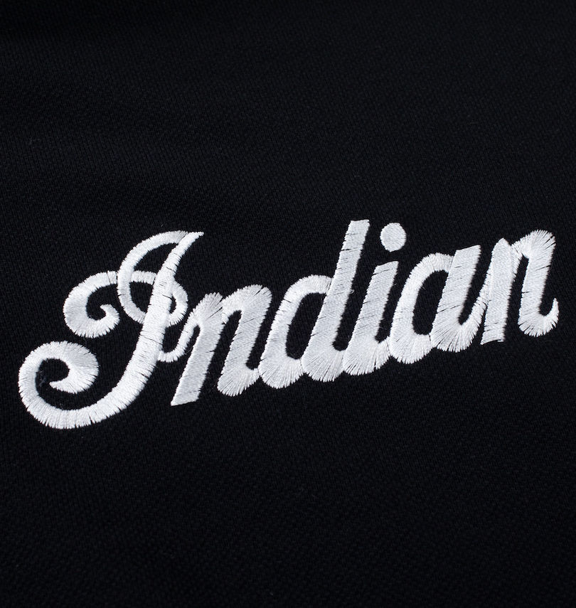 大きいサイズ メンズ INDIAN MOTOCYCLE (インディアンモトサイクル) 鹿の子プリント&刺繍半袖ポロシャツ 刺繍