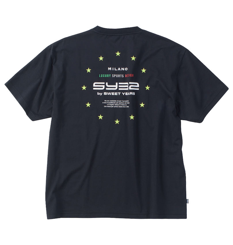 大きいサイズ メンズ SY32 by SWEET YEARS (エスワイサーティトゥバイスィートイヤーズ) バックサークルスターロゴ半袖Tシャツ バックスタイル
