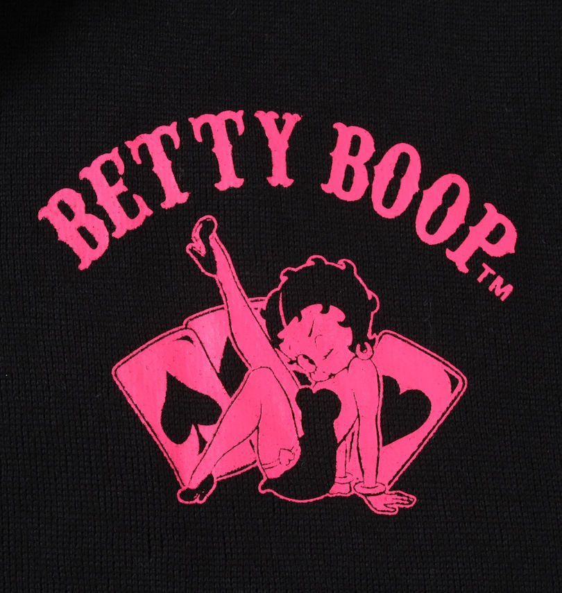 大きいサイズ メンズ BETTY BOOP (ベティ ブープ) ニットフリース刺繍&プリントフルジップパーカー プリント