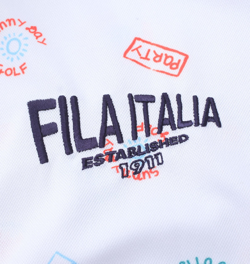 大きいサイズ メンズ FILA GOLF (フィラゴルフ) フリージングカノコエレメントプリント半袖シャツ 左胸刺繍