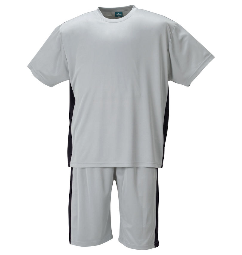 大きいサイズ メンズ COLLINS (コリンズ) ハニカムメッシュ脇切替半袖Tシャツハーフパンツセット 