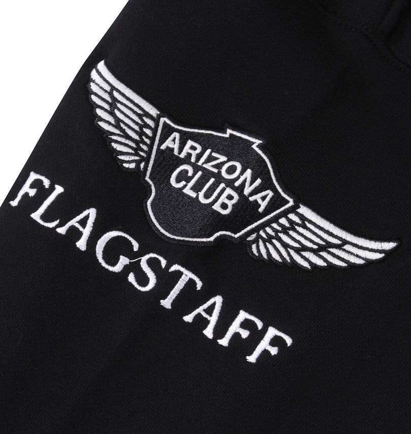 大きいサイズ メンズ FLAGSTAFF×PEANUTS (フラッグスタッフ) スヌーピーコラボ裏毛クルートレーナー 袖刺繍