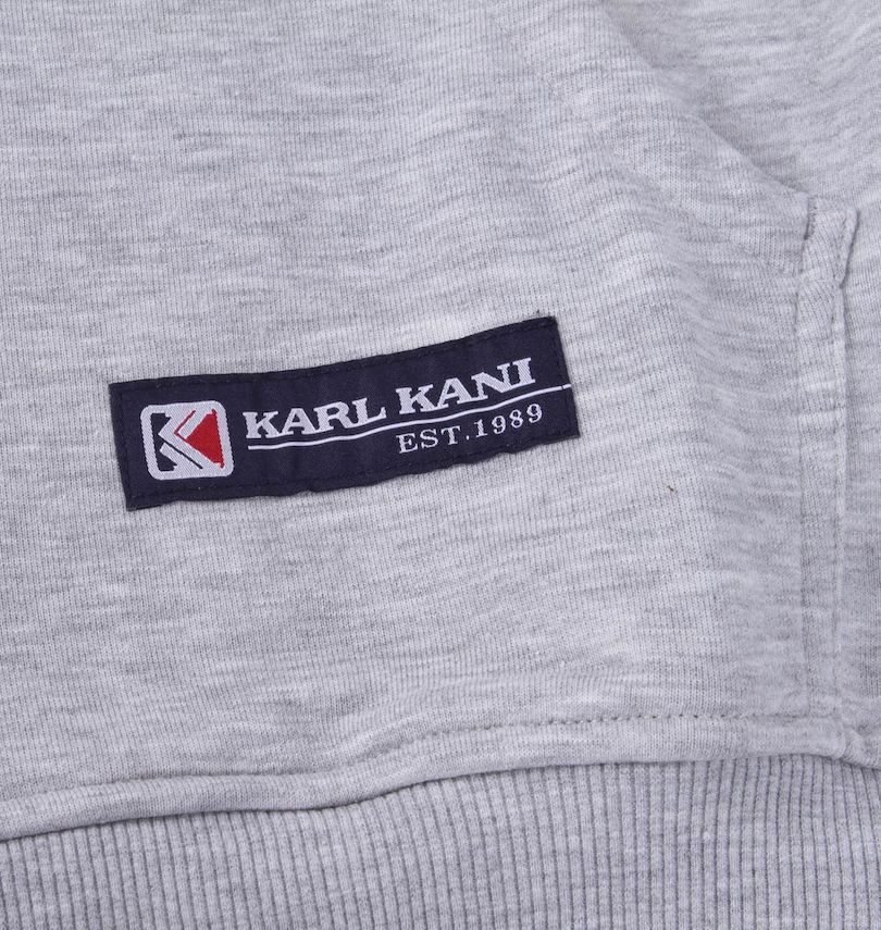 大きいサイズ メンズ KARL KANI (カール カナイ) 裏毛フルジップパーカー サイドポケットピスネーム