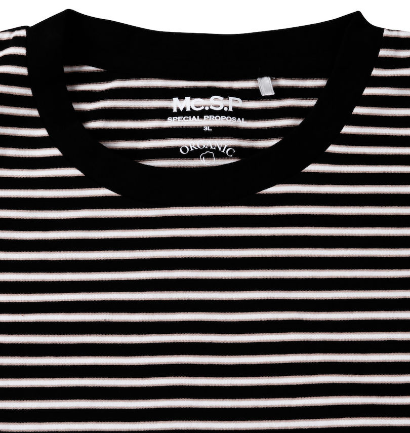 大きいサイズ メンズ Mc.S.P (エムシーエスピー) オーガニックコットンボーダークルーネック半袖Tシャツ 