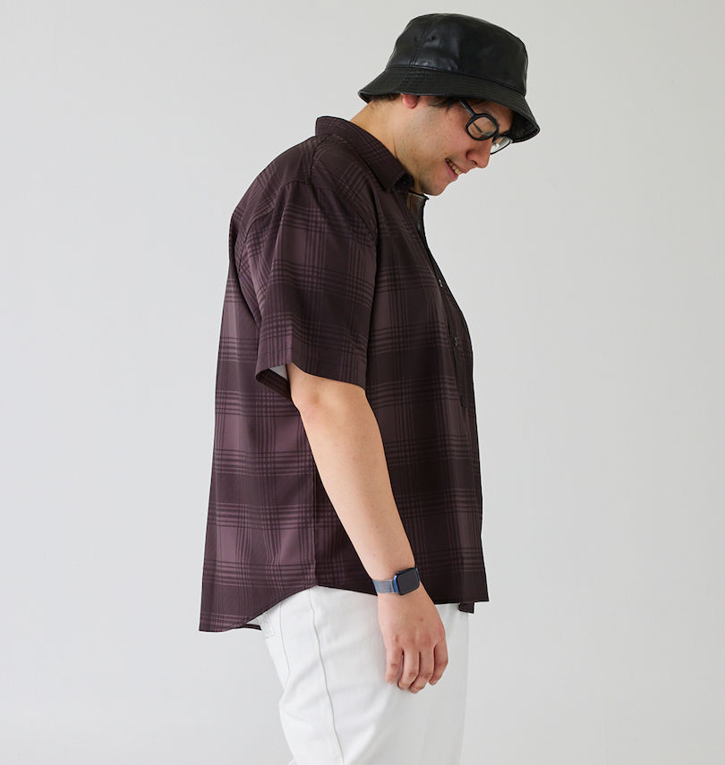 大きいサイズ メンズ KARL KANI (カール カナイ) チェック柄半袖シャツ 