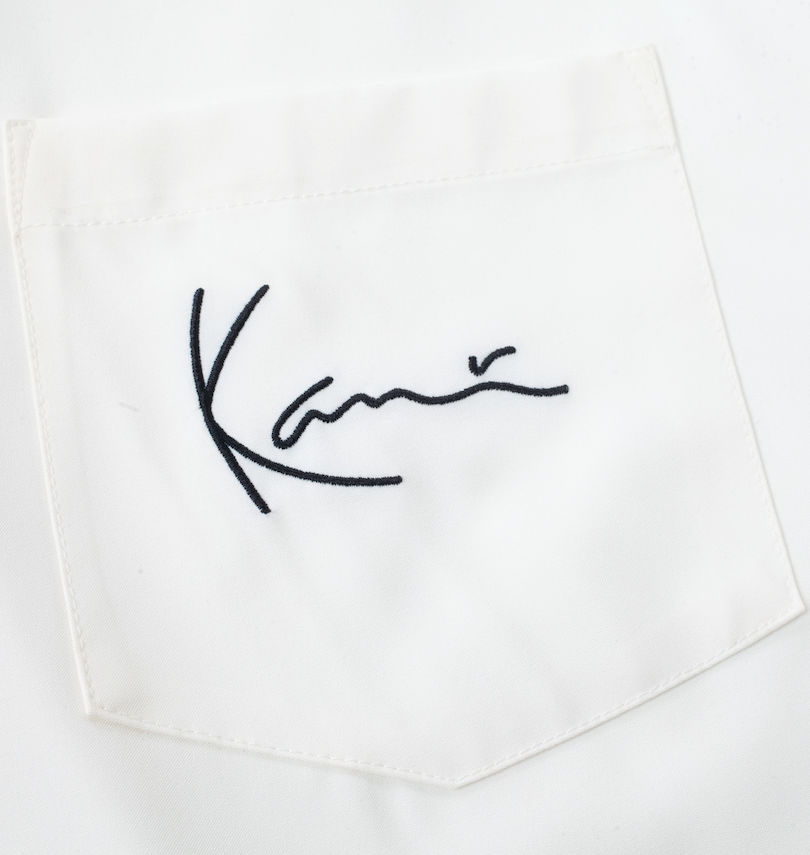 大きいサイズ メンズ KARL KANI (カール カナイ) ツイル半袖シャツ 胸ポケット・刺繍