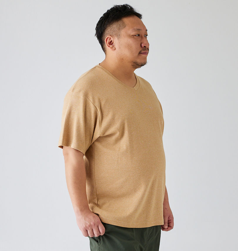 大きいサイズ メンズ Mc.S.P (エムシーエスピー) オーガニックコットンミジンボーダーVネック半袖Tシャツ 