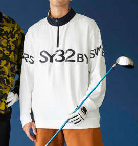 大きいサイズ メンズ SY32 by SWEET YEARS (エスワイサーティトゥバイスィートイヤーズゴルフ) ジップアップライトストレッチシャツ