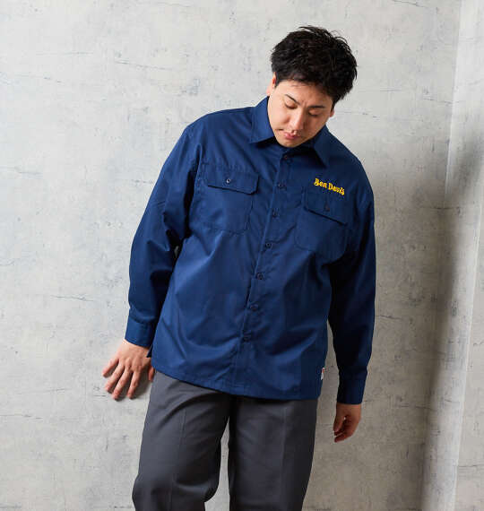 モデルちった BEN DAVIS 刺繍ツイルワークシャツを使った3Lサイズのコーディネート