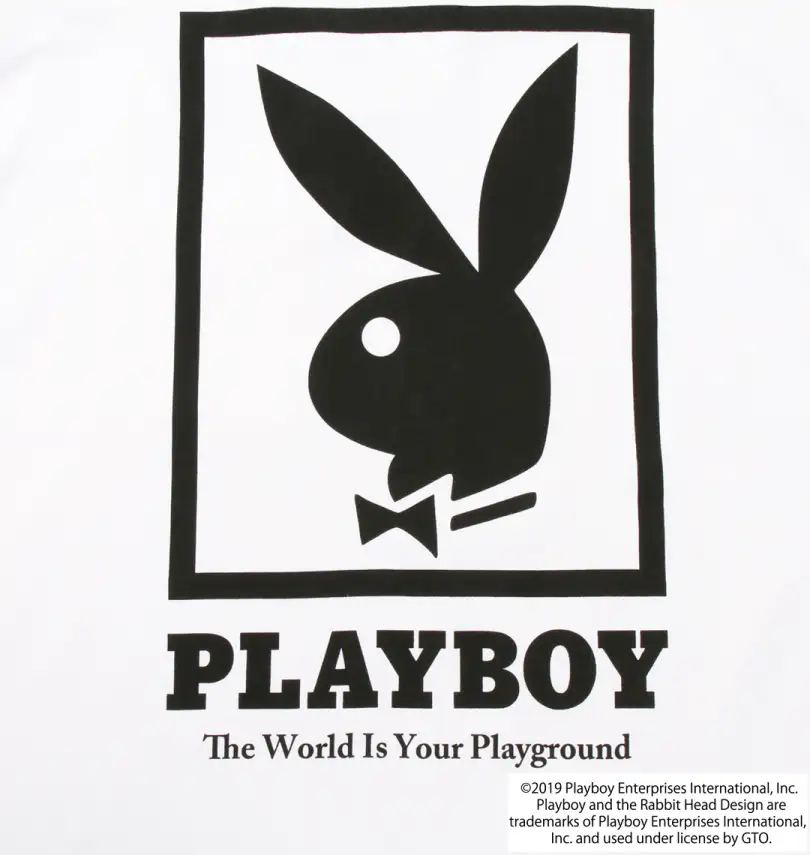 天竺プリント長袖tシャツ Playboy プレイボーイ 大きいサイズの