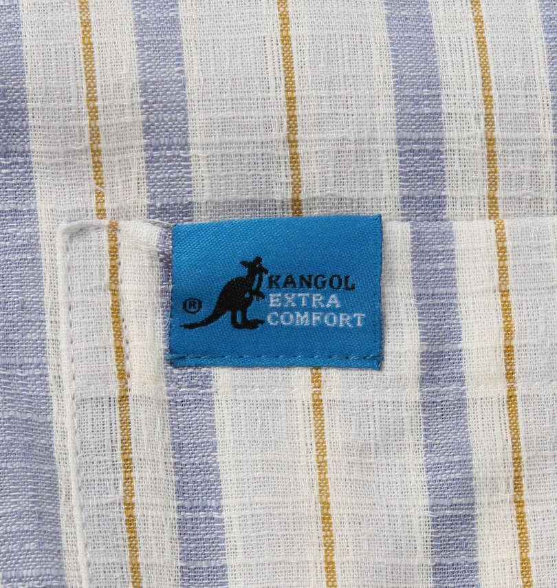 大きいサイズ メンズ KANGOL EXTRA COMFORT (カンゴール エクストラ コンフォート) ふんわりドビーストライプ半袖パジャマ
                        左胸ポケットネームタグ