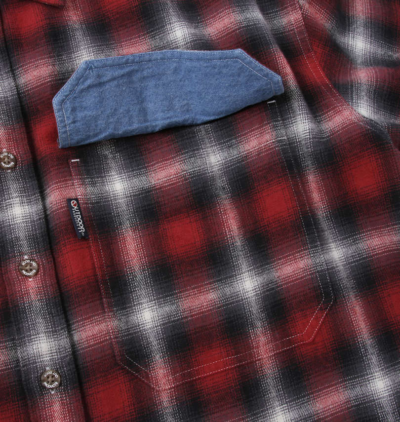 大きいサイズ メンズ OUTDOOR PRODUCTS (アウトドア プロダクツ) ビッグポケット長袖オンブレチェックシャツ
                        胸ポケット