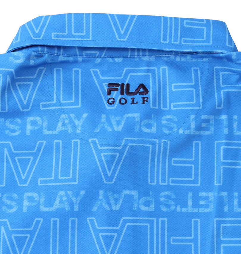 大きいサイズ メンズ FILA GOLF (フィラゴルフ) ロゴグラフィックプリント半袖シャツ
                        バック襟元刺繍