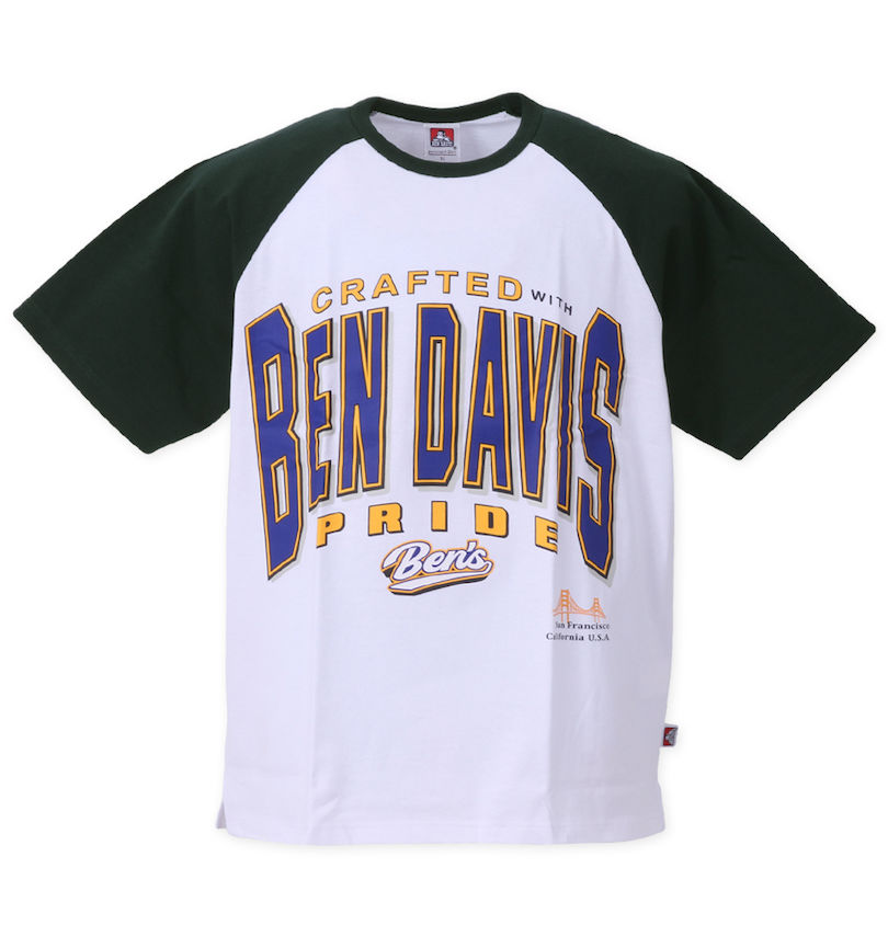 大きいサイズ メンズ BEN DAVIS (ベン デイビス) カレッジラグラン半袖Tシャツ
                        