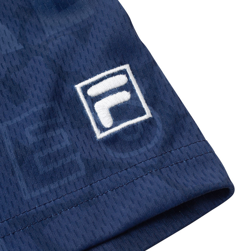 大きいサイズ メンズ FILA GOLF (フィラゴルフ) モザイクタイポプリントホリゾンタルカラー半袖シャツ
                        袖刺繍