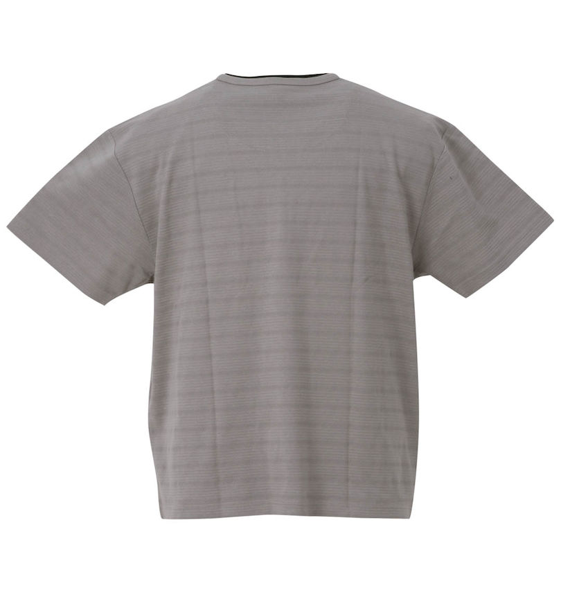 大きいサイズ メンズ Mc.S.P (エムシーエスピー) タックボーダーフェイクレイヤードヘンリー半袖Tシャツ
                        バックスタイル
