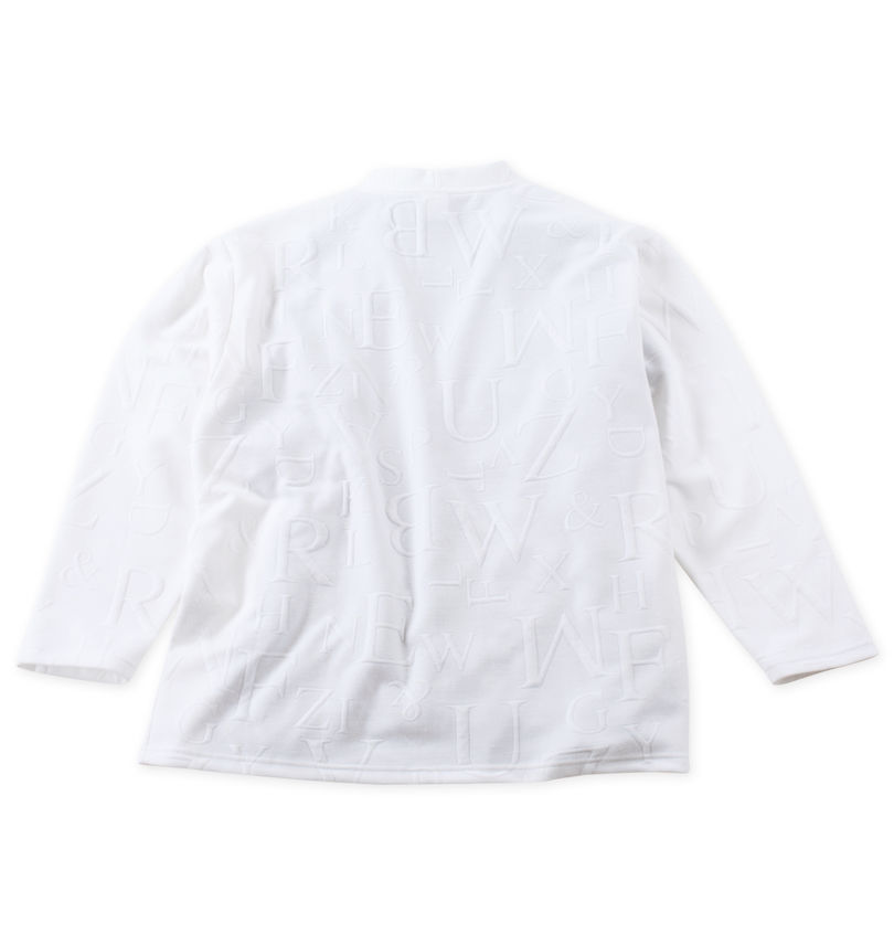 大きいサイズ メンズ BEAUMERE (ボウメール) 膨れジャガード長袖カーディガン+半袖Tシャツ
                        バックスタイル