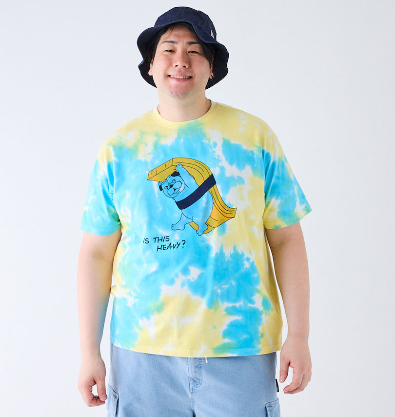 大きいサイズ メンズ HUMAROUS (ヒューマラス) PUG SUSHI Community半袖Tシャツ
                        身長：182cm/バスト：123cm/着用サイズ：3L