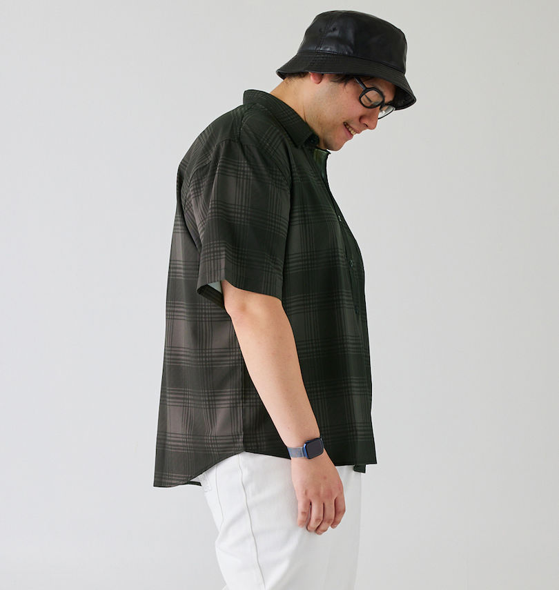 大きいサイズ メンズ KARL KANI (カール カナイ) チェック柄半袖シャツ
                        