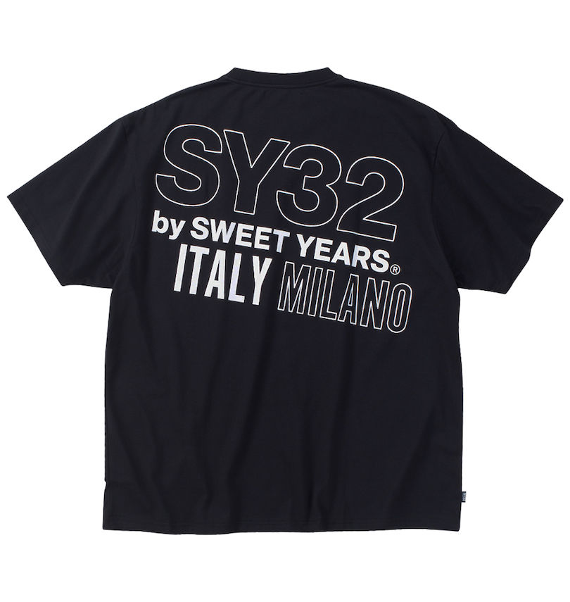 大きいサイズ メンズ SY32 by SWEET YEARS (エスワイサーティトゥバイスィートイヤーズ) バックスラッシュビッグロゴ半袖Tシャツ
                        バックスタイル