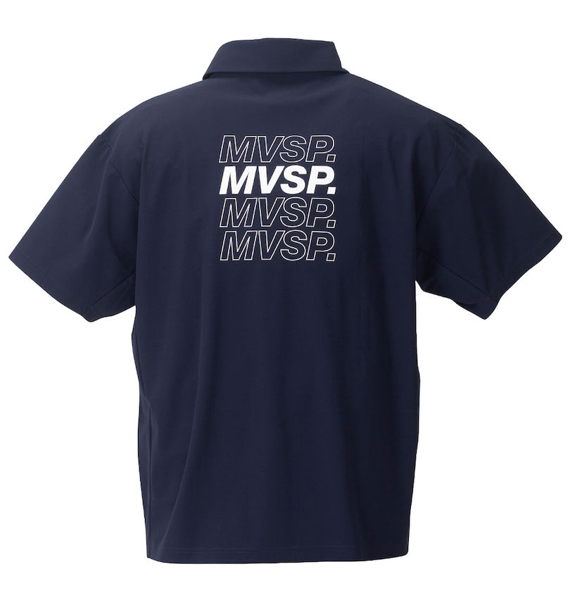 大きいサイズ メンズ MOVESPORT (ムーブスポーツ) SUNSCREENミニ鹿の子バックロゴ半袖ポロシャツ
                        バックスタイル