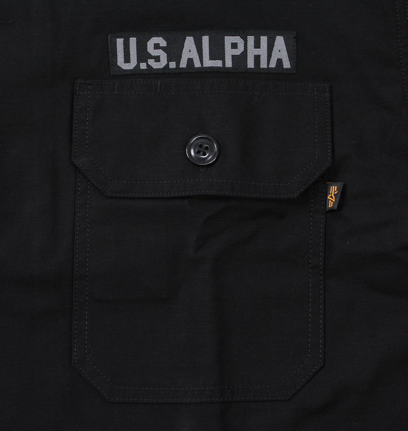 大きいサイズ メンズ ALPHA INDUSTRIES (アルファ インダストリーズ) EMBROIDERY UTILITY長袖シャツ
                        胸ポケット