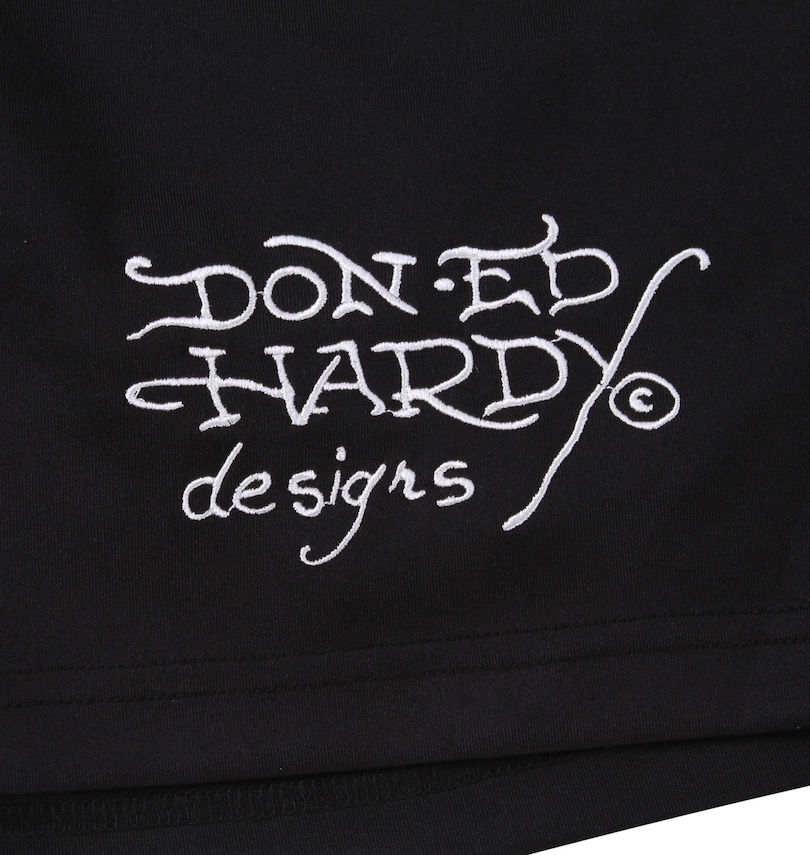 大きいサイズ メンズ Ed Hardy (エドハーディ) プリント&刺繍半袖フルジップパーカージャージセット
                        パンツ裾刺繍