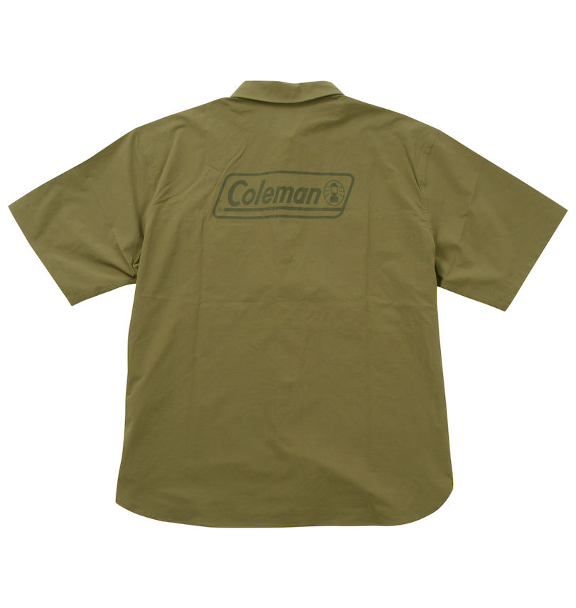 大きいサイズ メンズ Coleman (コールマン) ストレッチナイロンリップストップバイカラー半袖シャツ
                        バックスタイル