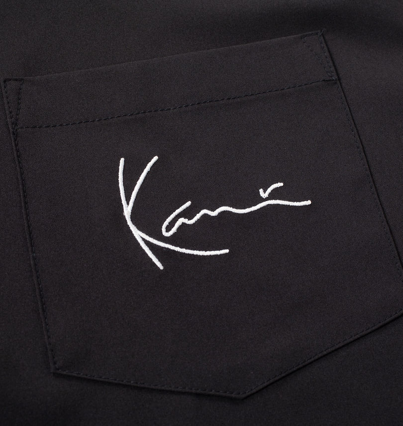 大きいサイズ メンズ KARL KANI (カール カナイ) ツイル半袖シャツ
                        胸ポケット・刺繍