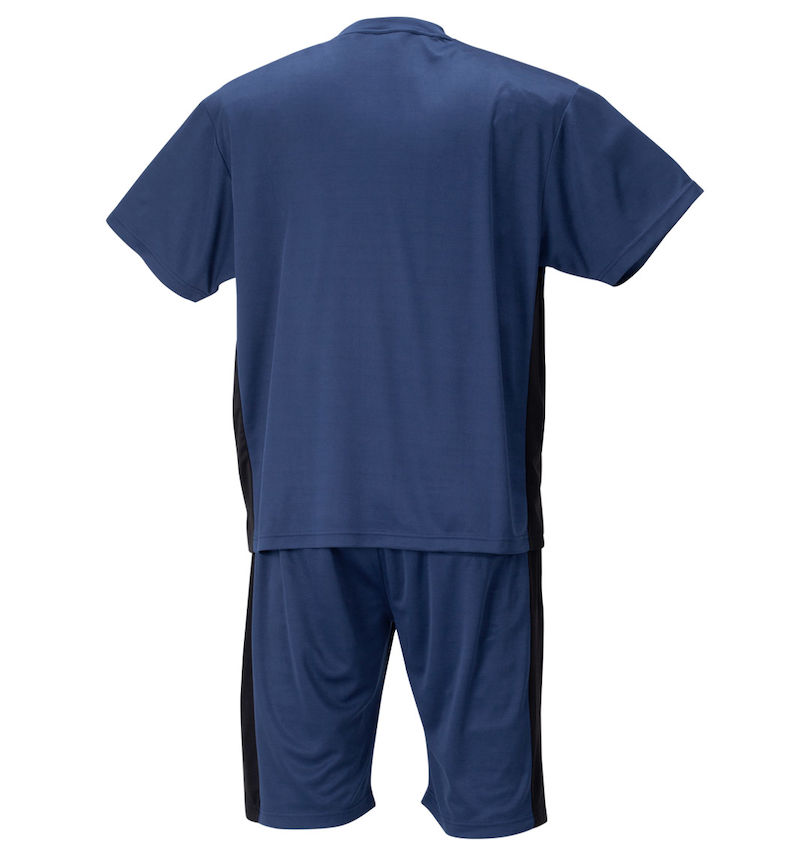 大きいサイズ メンズ COLLINS (コリンズ) ハニカムメッシュ脇切替半袖Tシャツハーフパンツセット
                        バックスタイル
