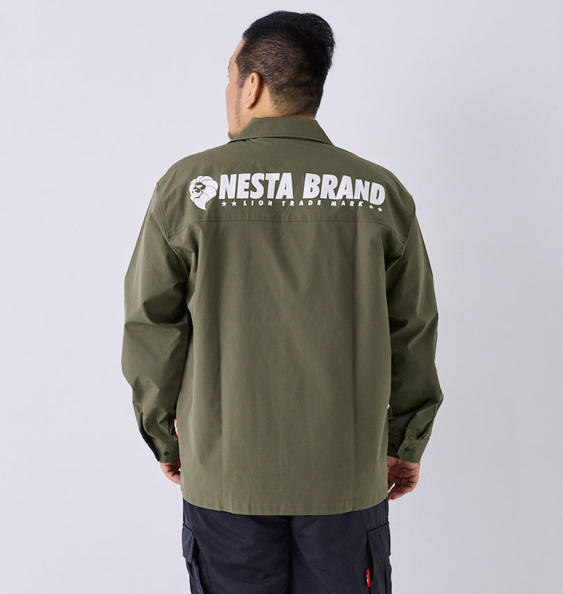 大きいサイズ メンズ NESTA BRAND (ネスタブランド) オープンカラー長袖シャツ
                        