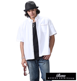 大きいサイズ メンズ Beno (ビーノモダンエクスプレッション) オックス半袖シャツ