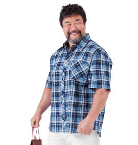大きいサイズ メンズ Mc.S.P (エムシーエスピー) パナマチェック半袖シャツ