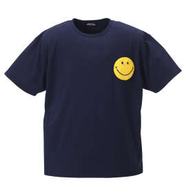 大きいサイズ メンズ SMILEY FACE (スマイリーフェイス) サガラ刺繍半袖Tシャツ
