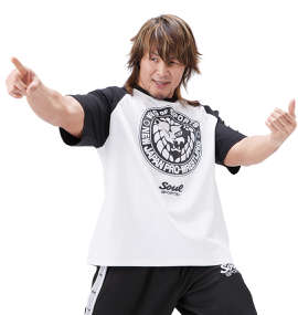 大きいサイズ メンズ SOUL SPORTS×新日本プロレス (ソウル×シンニホンプロレス) ラグラン半袖Tシャツ