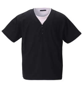 大きいサイズ メンズ Mc.S.P (エムシーエスピー) フェイクレイヤード半袖YヘンリーネックTシャツ