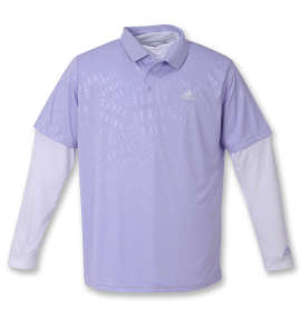 大きいサイズ メンズ adidas golf (アディダスゴルフ) エンボスパターン半袖シャツ+ハイネック長袖Tシャツ